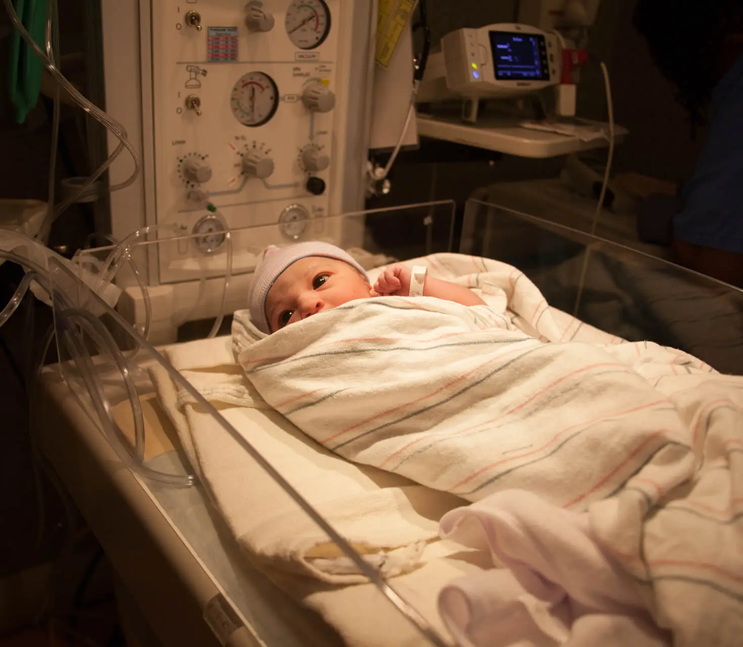 Newborn in a hospital